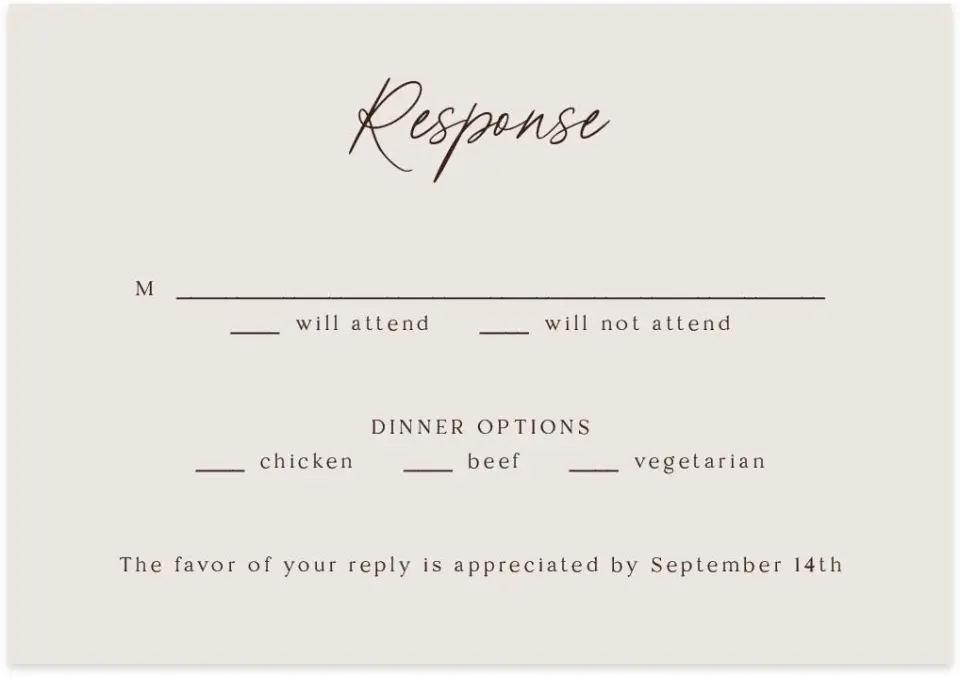 This is a 5" x 3½" Wedding Invitation RSVP Postcard called Autumn Wildflowers printed in full color on Premium Smooth paper