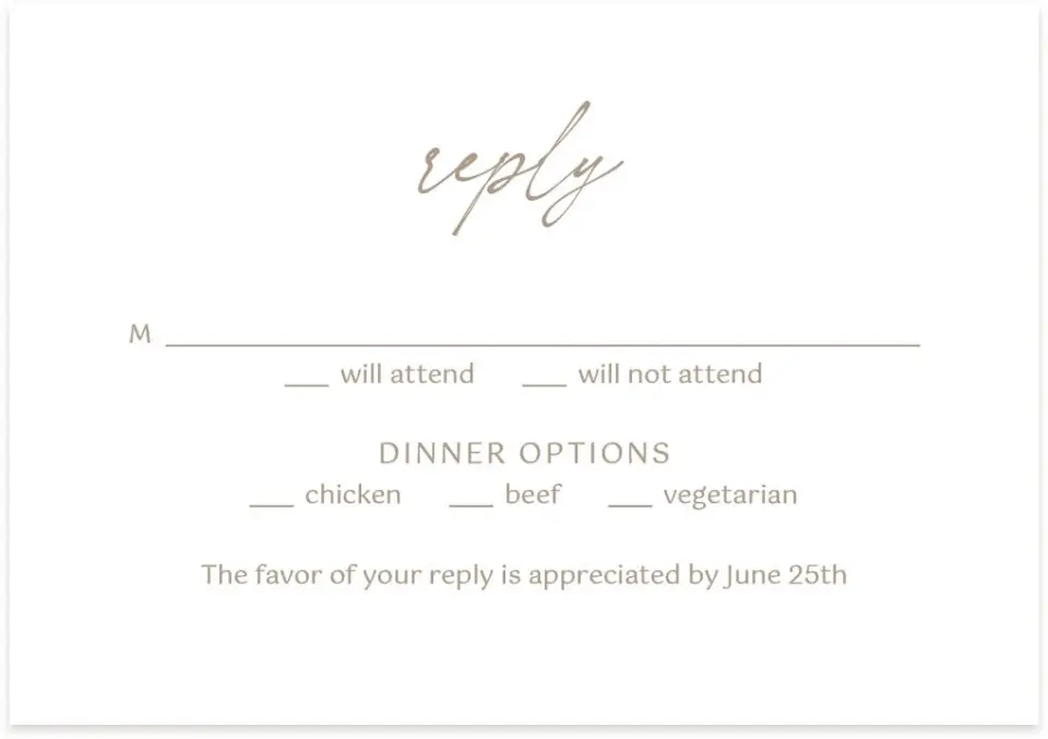 This is a 5" x 3½" Wedding Invitation RSVP Postcard called Romantic Sketch printed in full color on Premium Smooth paper