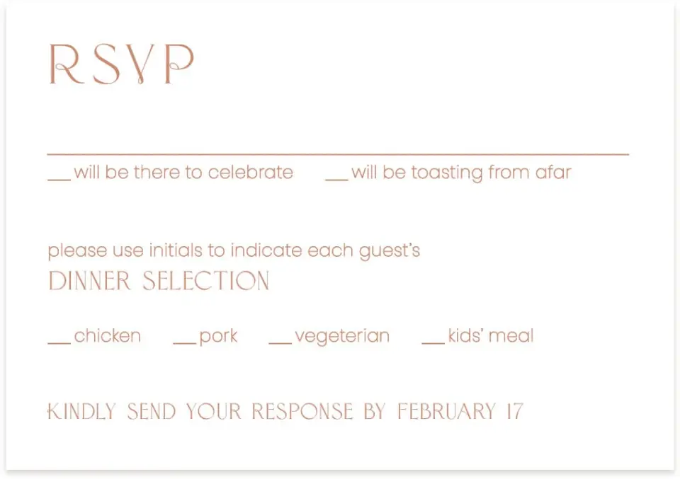 This is a 5" x 3½" Wedding Invitation RSVP Postcard called Delicate Garden printed in full color on Premium Smooth paper