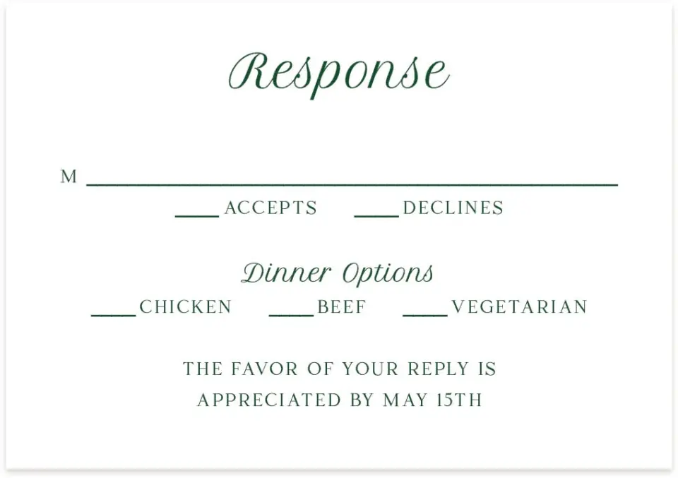 This is a 5" x 3½" Wedding Invitation RSVP Postcard called A Perfect Match printed in full color on Premium Smooth paper