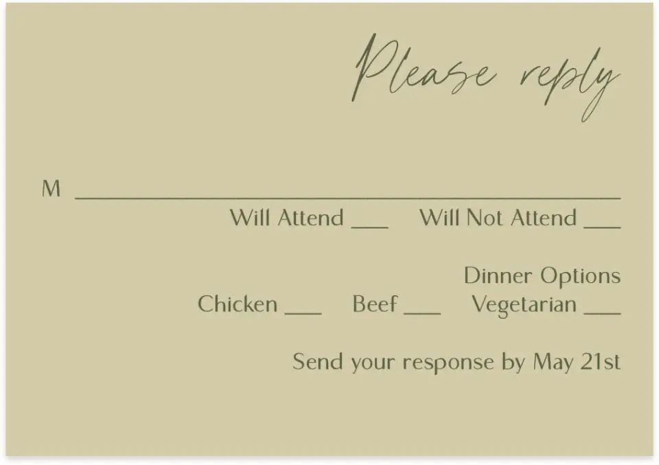 This is a 5" x 3½" Wedding Invitation RSVP Postcard called Idyllic Love printed in full color with Silver foil on Luxe Satin (coated) paper