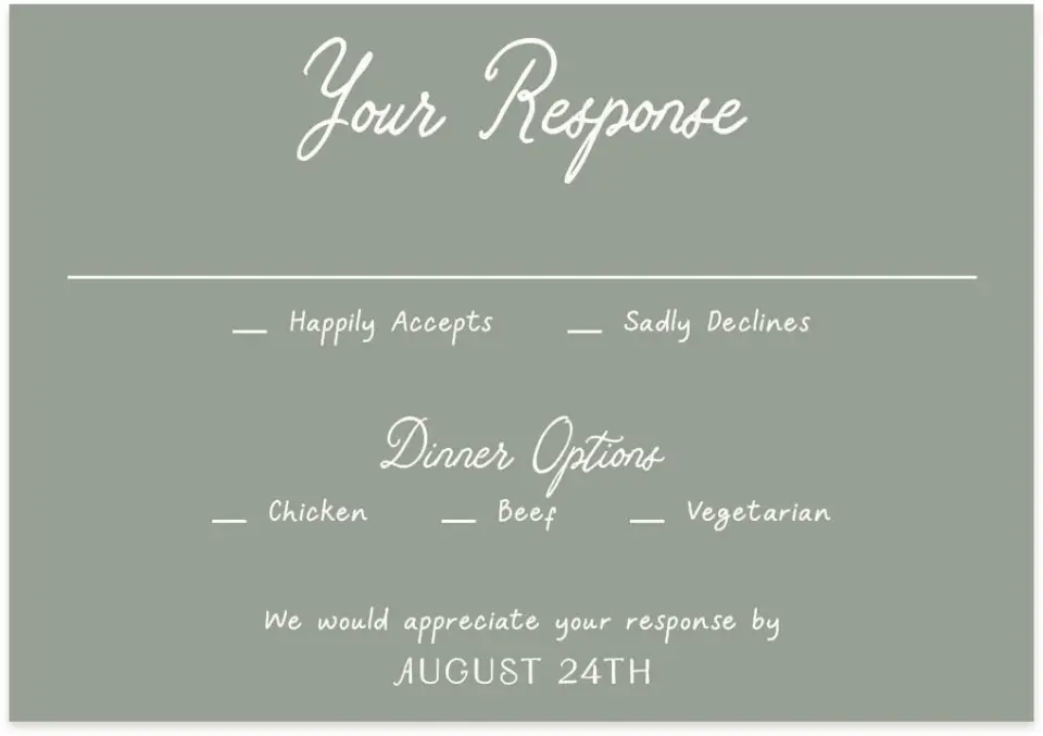This is a 5" x 3½" Wedding Invitation RSVP Postcard called Elevated Adventures printed in full color on Premium Smooth paper