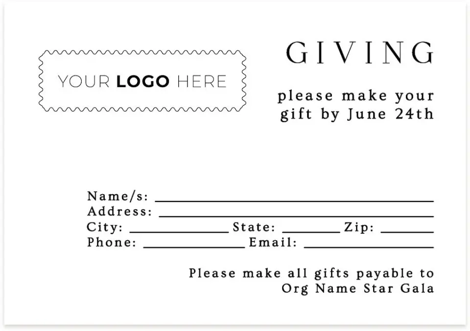 This is a 5" x 3½" Gala Invitation RSVP Postcard called Starlight Gala printed in full color on Premium Smooth paper