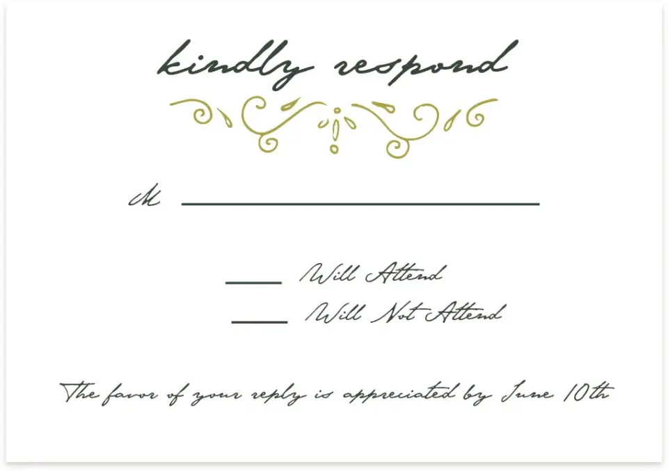 This is a 5" x 3½" Wedding Invitation RSVP Postcard called With Love printed in full color on Premium Smooth paper