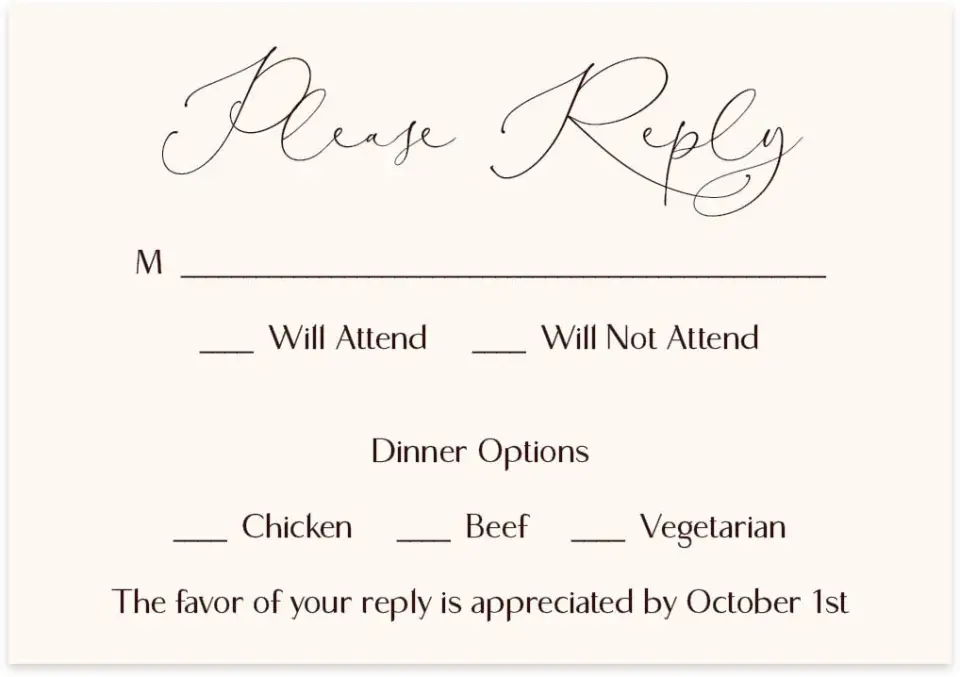 This is a 5" x 3½" Wedding Invitation RSVP Postcard called Fall Florals printed in full color with Rose Gold foil on Luxe Satin (coated) paper