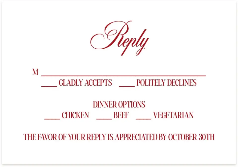 This is a 5" x 3½" Wedding Invitation RSVP Postcard called Montecito printed in full color on Premium Smooth paper