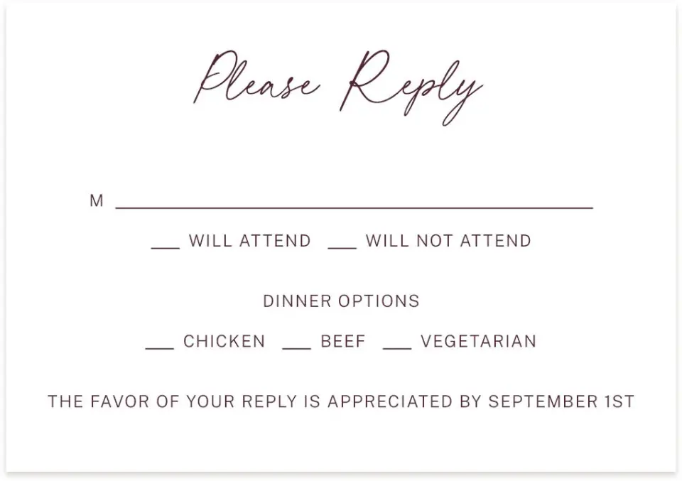 This is a 5" x 3½" Wedding Invitation RSVP Postcard called The Wilclift printed in full color on Premium Smooth paper