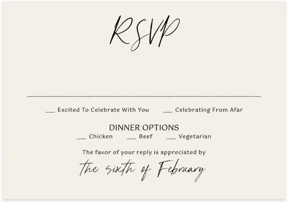 This is a 5" x 3½" Wedding Invitation RSVP Postcard called Nazareth & Stone printed in full color on Premium Smooth paper