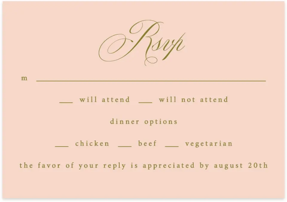 This is a 5" x 3½" Wedding Invitation RSVP Postcard called Love Off Script printed in full color with Silver foil on Luxe Satin (coated) paper