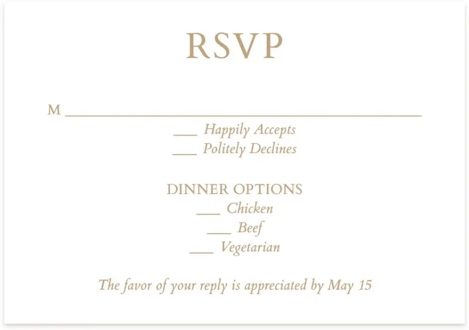 This is a 5" x 3½" Wedding Invitation RSVP Postcard called Soft Branchlets printed in full color with Silver foil on Luxe Satin (coated) paper