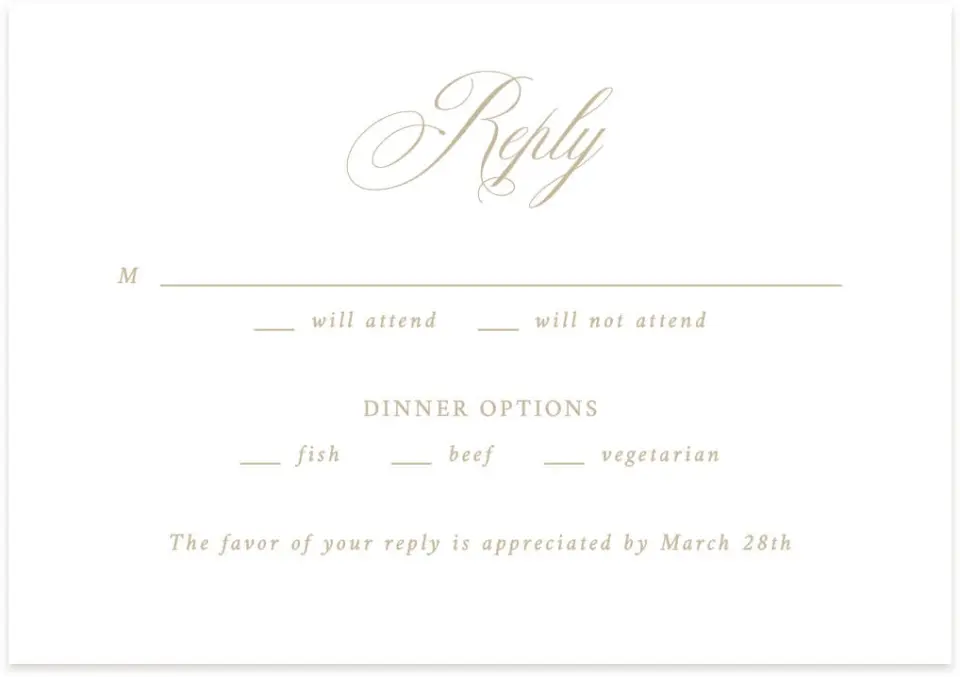 This is a 5" x 3½" Wedding Invitation RSVP Postcard called Elegant Shell printed in full color with Silver foil on Luxe Satin (coated) paper