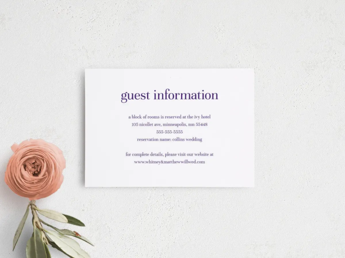 Guest Information Card