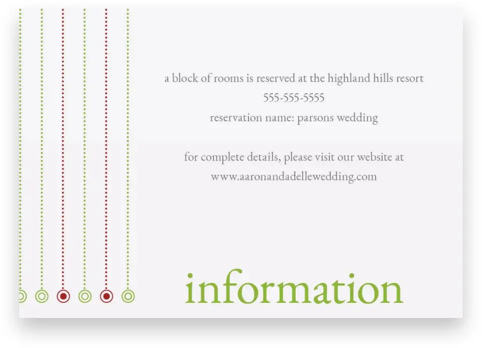 This is a 5" x 3½" Wedding Invitation Enclosure Card called Ornament Stripe printed in full color with Silver foil on Luxe Satin (coated) paper