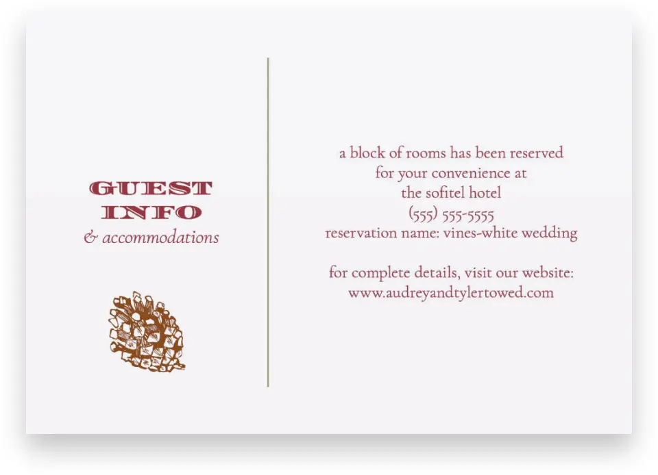 This is a 5" x 3½" Wedding Invitation Enclosure Card called Evergreen Christmas printed in full color on Premium Smooth paper