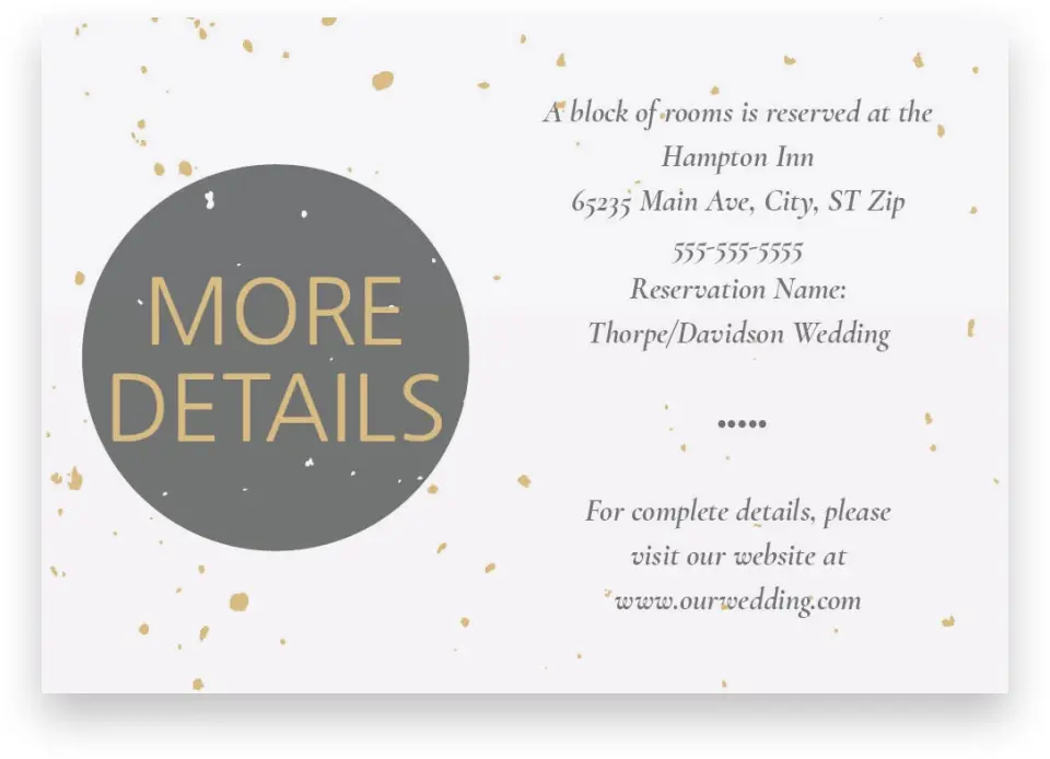 This is a 5" x 3½" Wedding Invitation Enclosure Card called Truly, Madly, Deeply printed in full color with Silver foil on Luxe Satin (coated) paper
