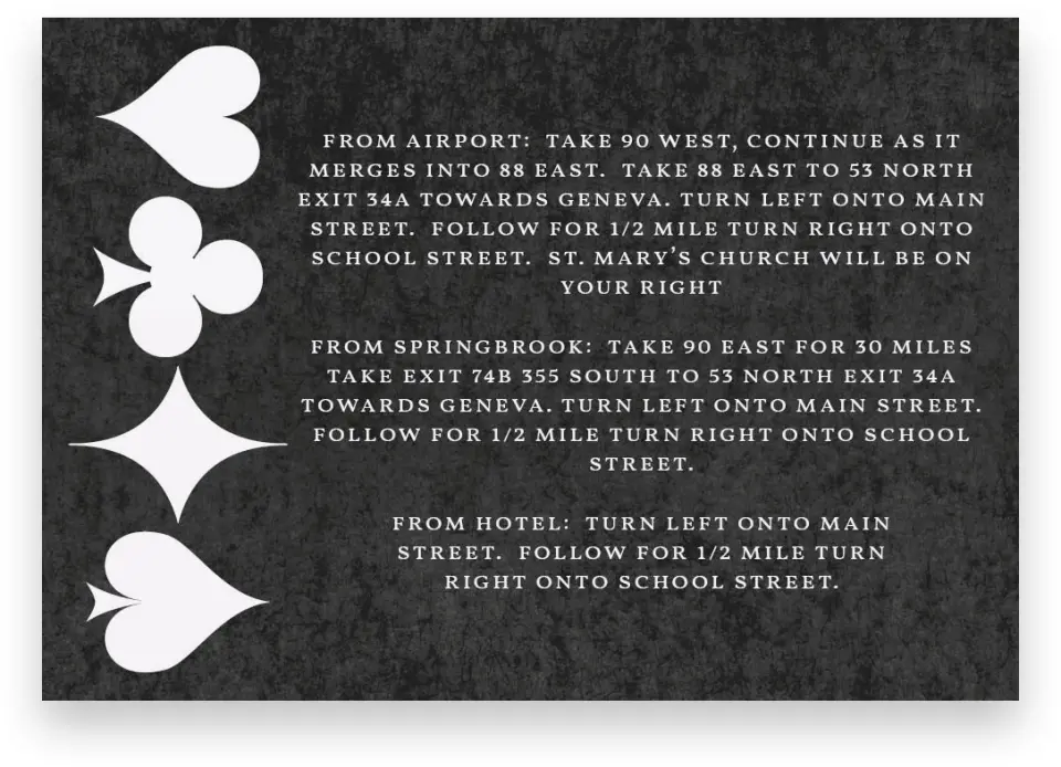 This is a 5" x 3½" Wedding Invitation Enclosure Card called Vegas Luxe printed in full color on Premium Smooth paper