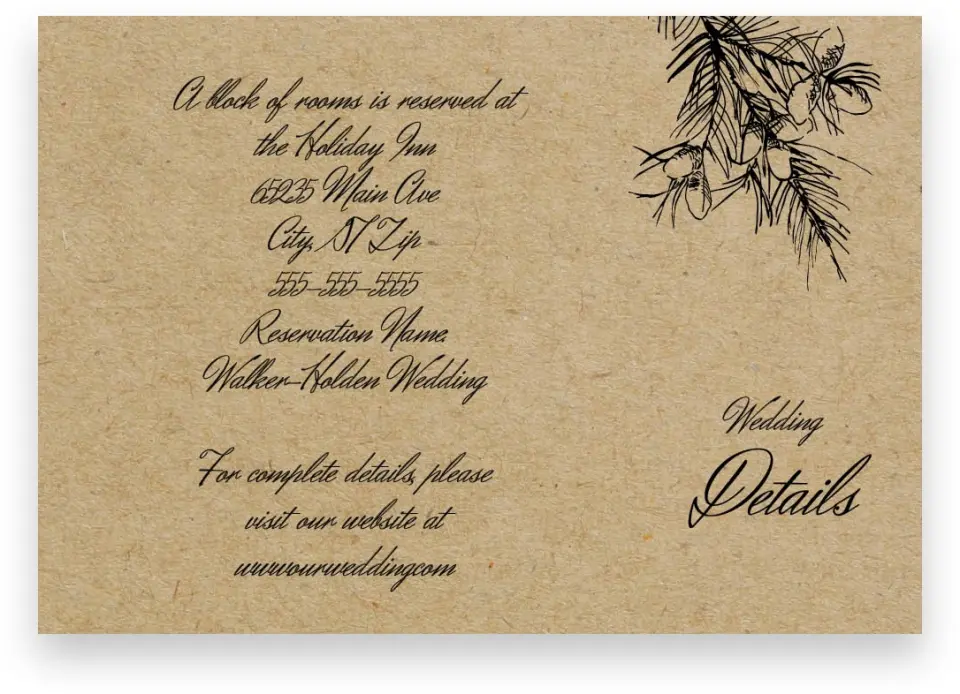 This is a 5" x 3½" Wedding Invitation Enclosure Card called Everlasting Love printed in full color on Premium Smooth paper