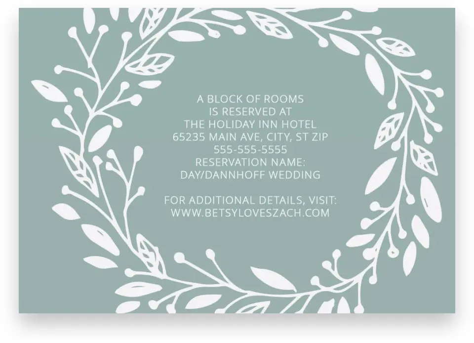This is a 5" x 3½" Wedding Invitation Enclosure Card called This Joyful Day printed in full color on Premium Smooth paper