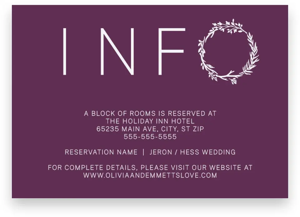 This is a 5" x 3½" Wedding Invitation Enclosure Card called Charming Love Story printed in full color on Premium Smooth paper