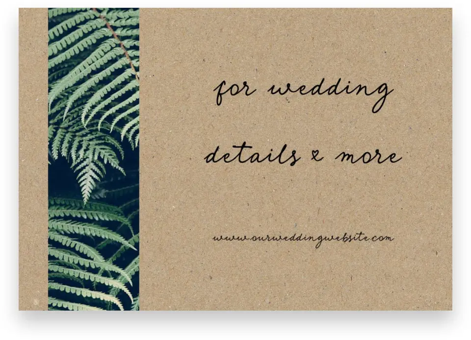 This is a 5" x 3½" Wedding Invitation Enclosure Card called Enchanted Day printed in full color on Premium Smooth paper