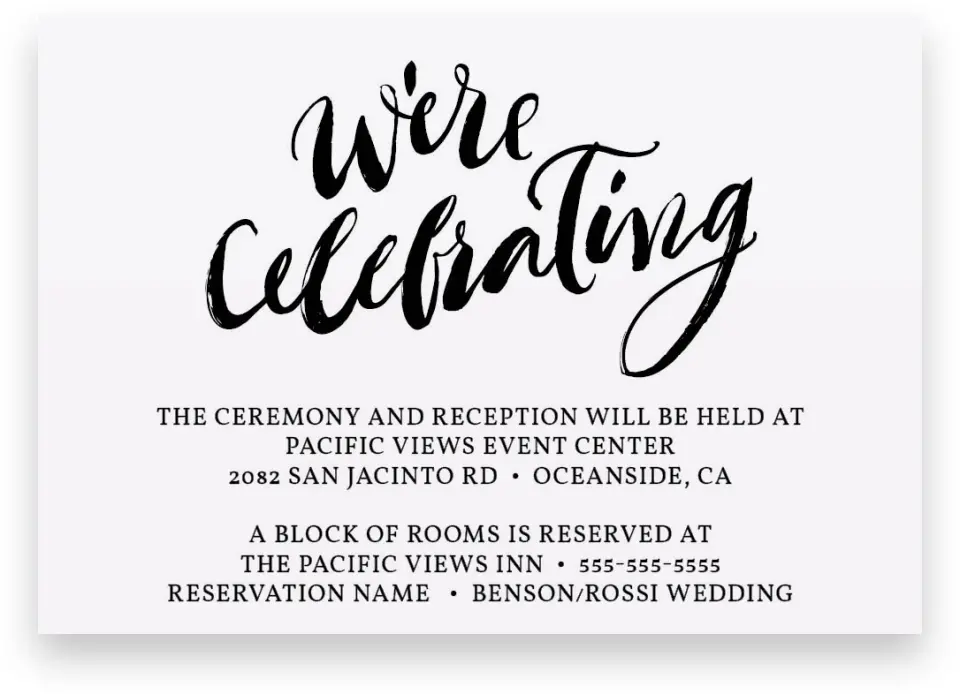 This is a 5" x 3½" Wedding Invitation Enclosure Card called Soon to Be printed in full color on Premium Smooth paper