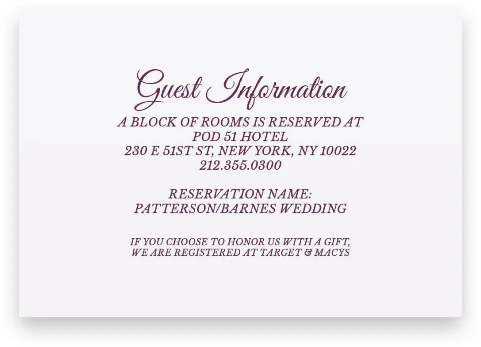 This is a 5" x 3½" Wedding Invitation Enclosure Card called Forever Exquisite printed in full color with Silver foil on Luxe Satin (coated) paper