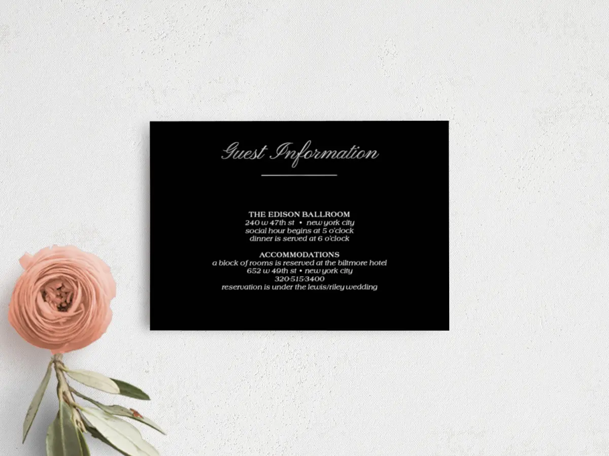 Guest Information Card