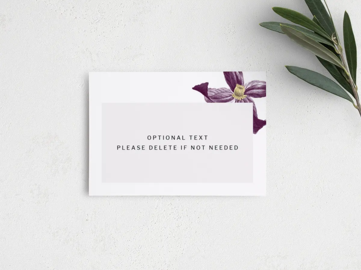 Guest Information Card Back View