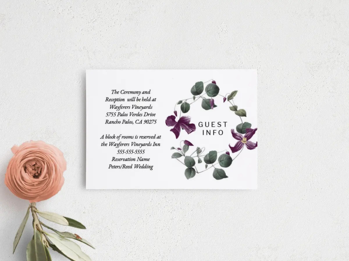 Guest Information Card