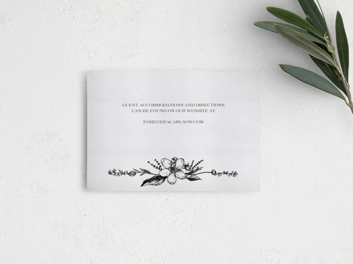 Guest Information Card Back View