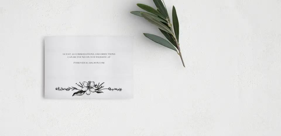Guest Information Card Back View