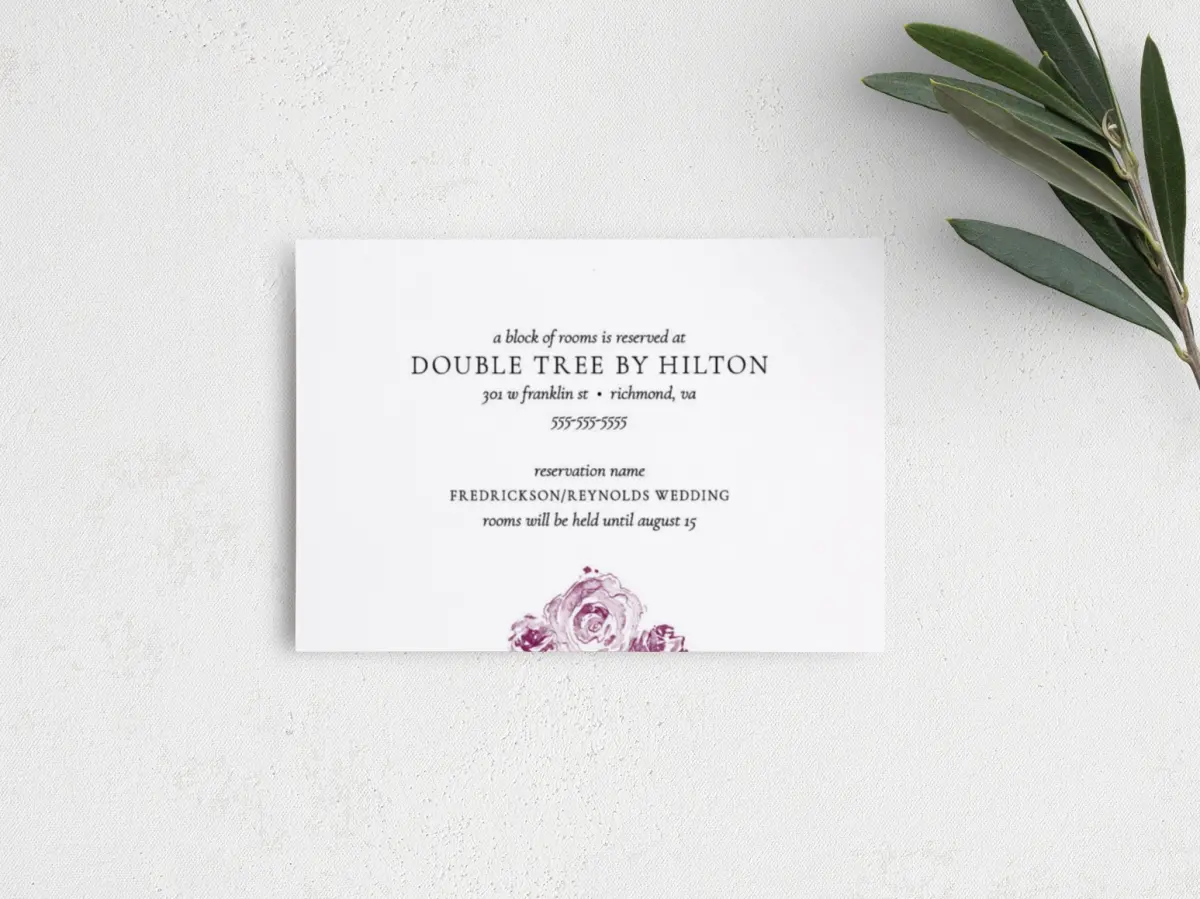 Guest Information Card Back View