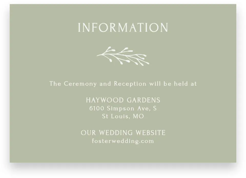 This is a 5" x 3½" Wedding Invitation Enclosure Card called Enchanting Crown printed in full color on Premium Smooth paper