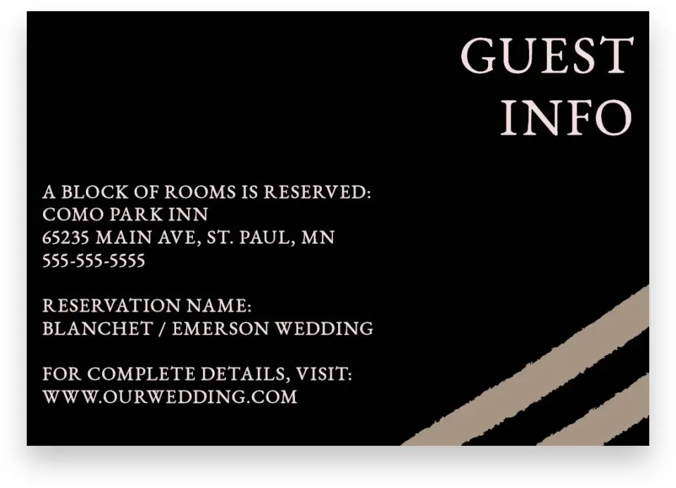 This is a 5" x 3½" Wedding Invitation Enclosure Card called Sweetened Stripes printed in full color on Premium Smooth paper