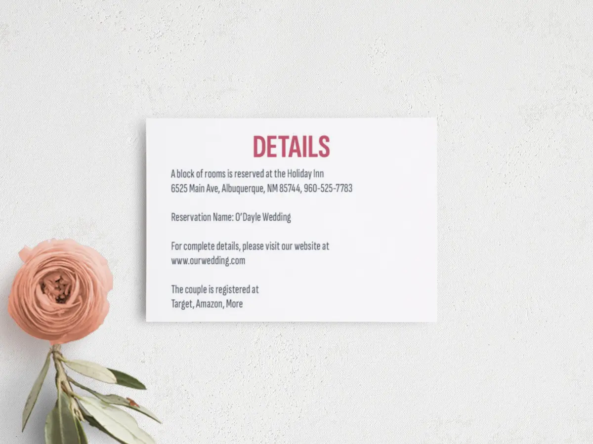 Guest Information Card