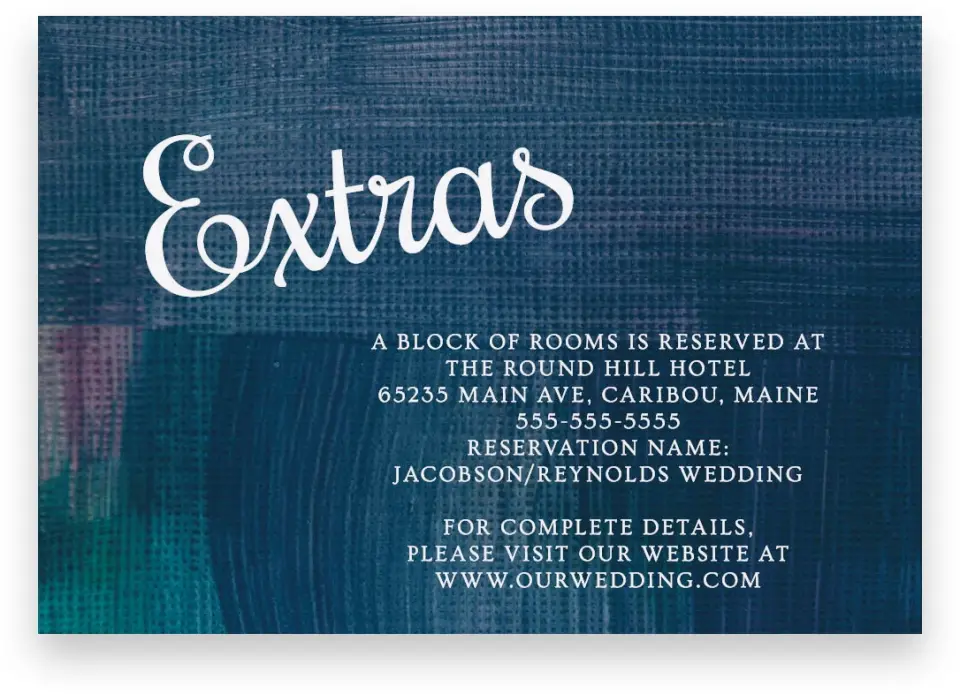 This is a 5" x 3½" Wedding Invitation Enclosure Card called Shining Vines printed in full color with Silver foil on Luxe Satin (coated) paper