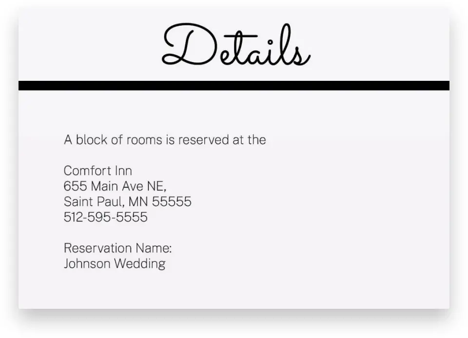 This is a 5" x 3½" Wedding Invitation Enclosure Card called Modern Marble printed in full color on Premium Smooth paper
