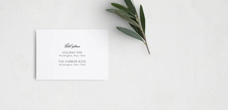 Guest Information Card Back View