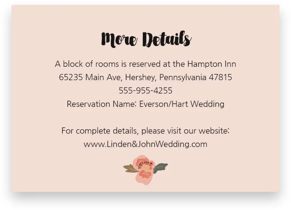 This is a 5" x 3½" Wedding Invitation Enclosure Card called Floral Allure printed in full color with Silver foil on Luxe Satin (coated) paper