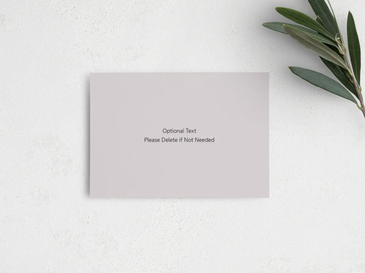 Guest Information Card Back View