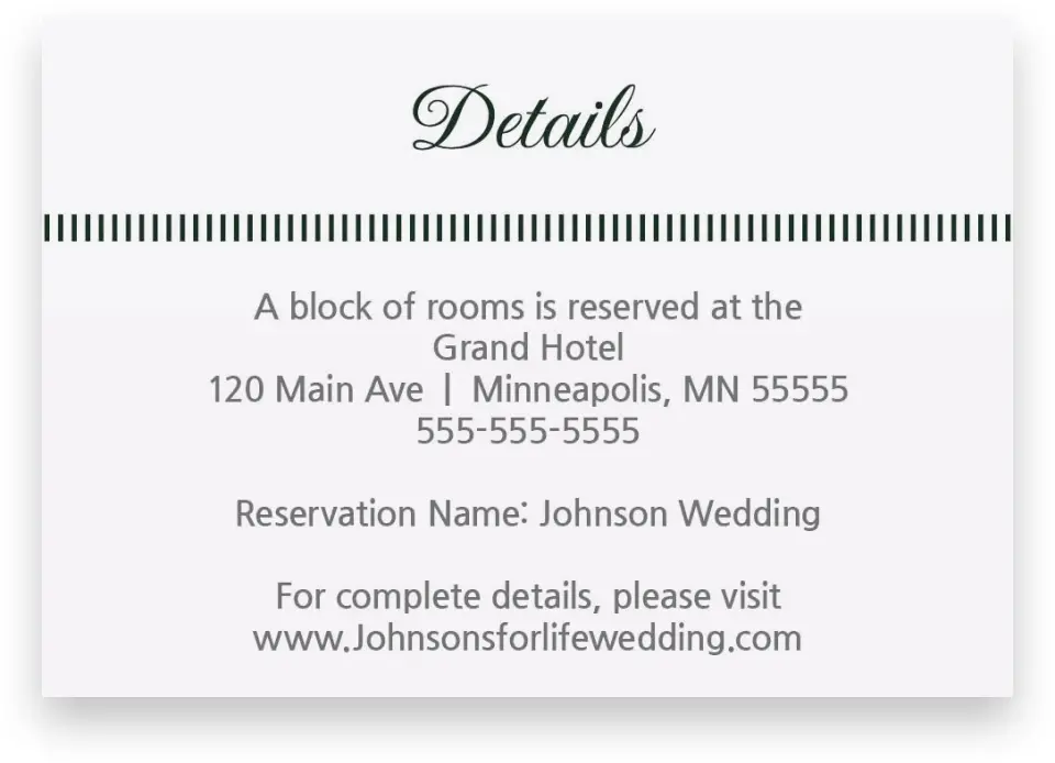This is a 5" x 3½" Wedding Invitation Enclosure Card called Love Grows printed in full color with Silver foil on Luxe Satin (coated) paper