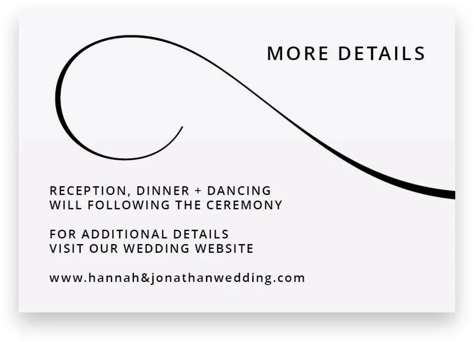 This is a 5" x 3½" Wedding Invitation Enclosure Card called Love Infinity printed in full color on Premium Smooth paper