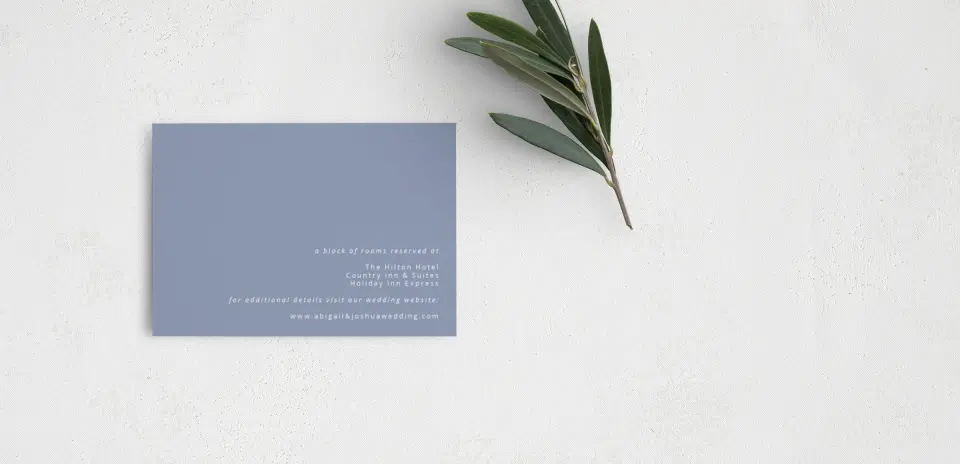 Guest Information Card Back View