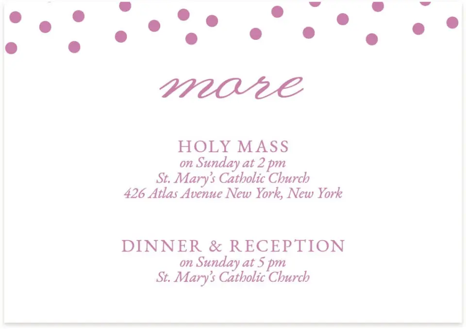 This is a 5" x 3½" Wedding Invitation Enclosure Card called Dramatic Debut printed in full color on Premium Smooth paper