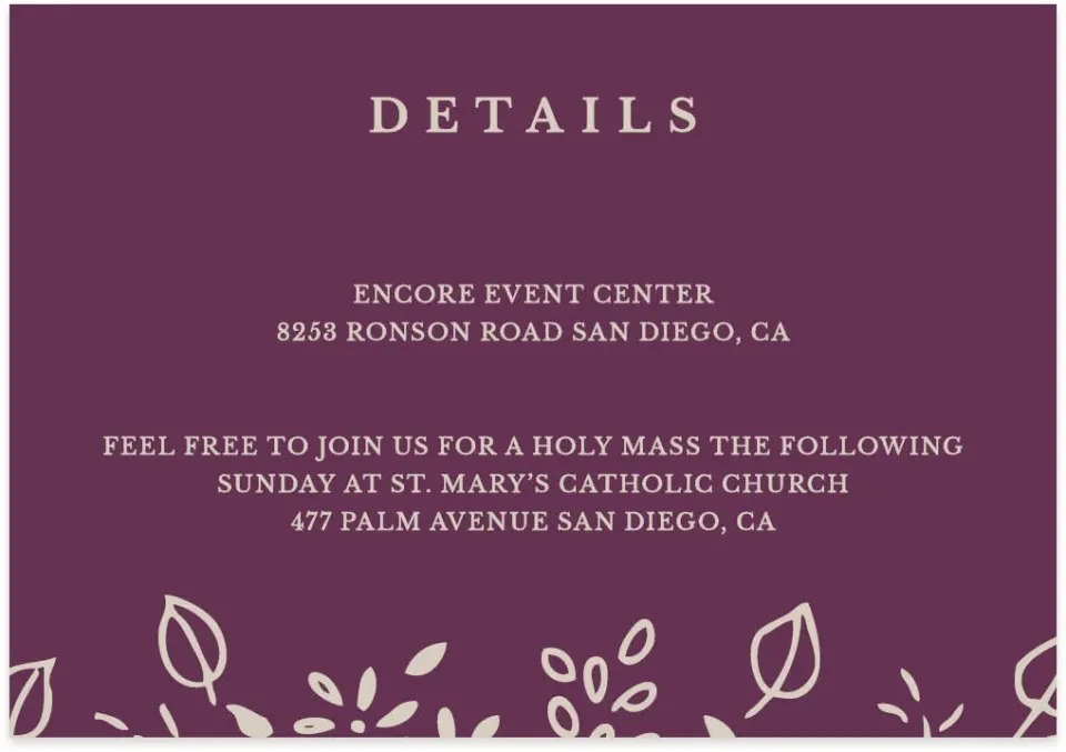 This is a 5" x 3½" Wedding Invitation RSVP Postcard called Flora Flourish printed in full color on Premium Smooth paper