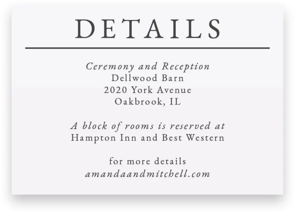 This is a 5" x 3½" Wedding Invitation Enclosure Card called Sprinkled Sprig printed in full color on Premium Smooth paper