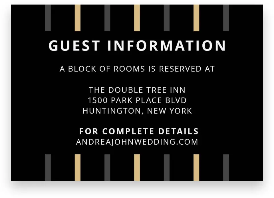 This is a 5" x 3½" Wedding Invitation Enclosure Card called Grandeur Shine printed in full color on Premium Smooth paper