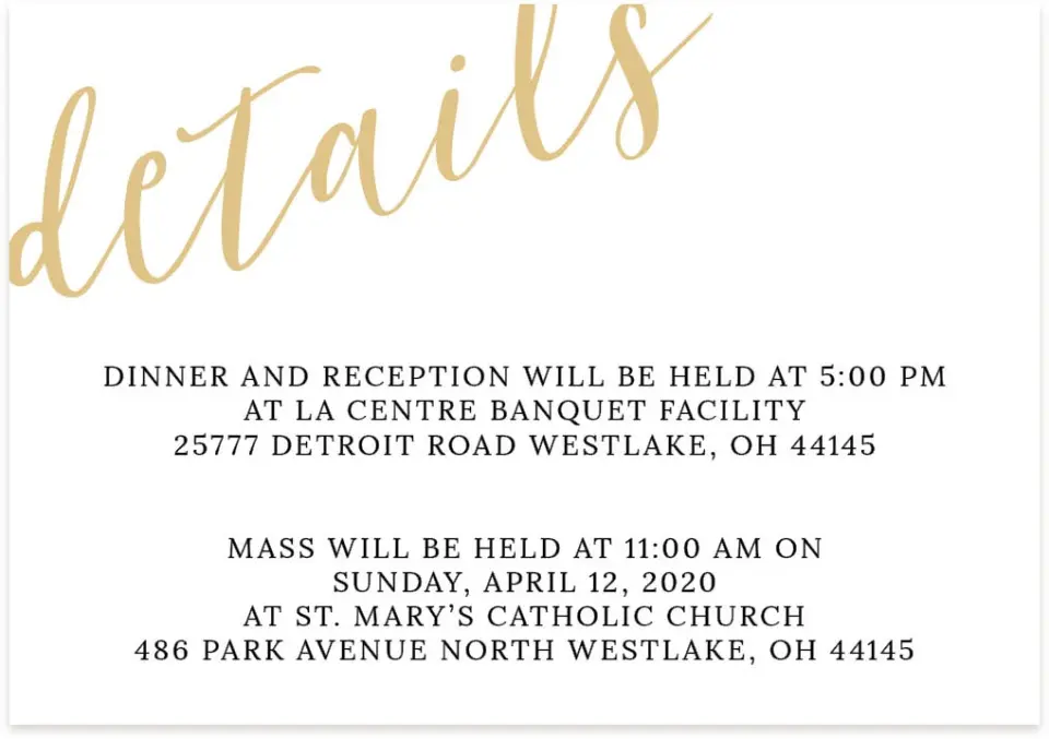 This is a 5" x 3½" Wedding Invitation Enclosure Card called Then & Now printed in full color on Premium Smooth paper