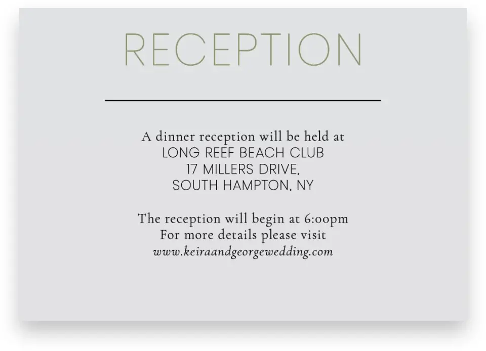This is a 5" x 3½" Wedding Invitation Enclosure Card called Heavenly Hearts printed in full color on Premium Smooth paper