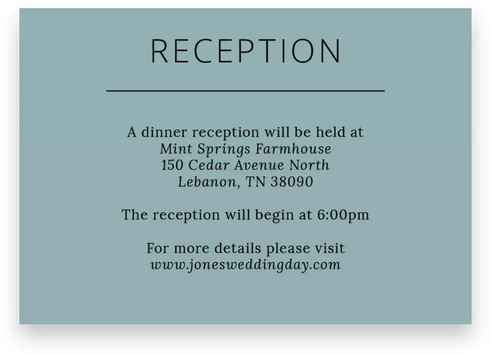This is a 5" x 3½" Wedding Invitation Enclosure Card called Cool Blooms printed in full color on Premium Smooth paper